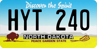 ND license plate HYT240