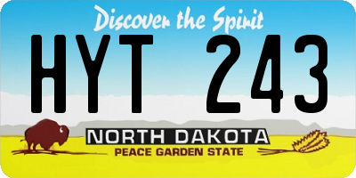 ND license plate HYT243