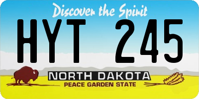ND license plate HYT245