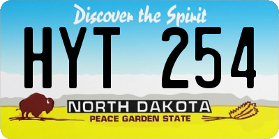ND license plate HYT254