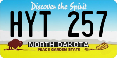 ND license plate HYT257