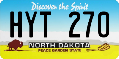 ND license plate HYT270