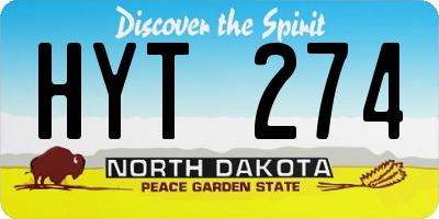 ND license plate HYT274