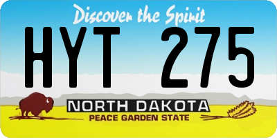 ND license plate HYT275