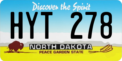 ND license plate HYT278