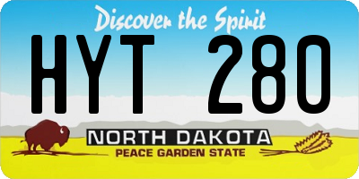 ND license plate HYT280