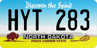 ND license plate HYT283