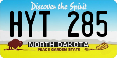 ND license plate HYT285