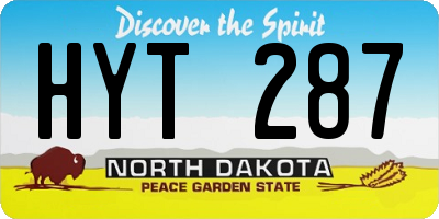 ND license plate HYT287