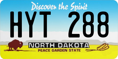 ND license plate HYT288
