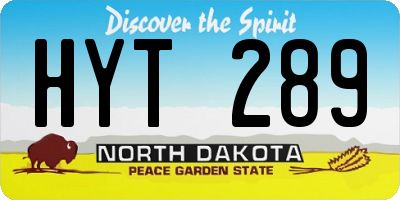 ND license plate HYT289