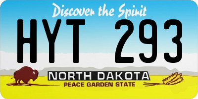 ND license plate HYT293