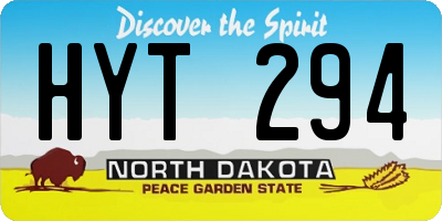 ND license plate HYT294