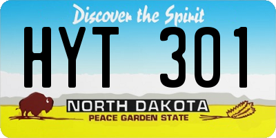 ND license plate HYT301