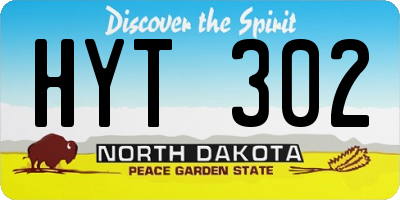 ND license plate HYT302