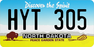 ND license plate HYT305