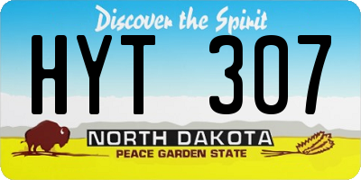 ND license plate HYT307