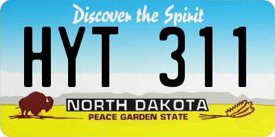 ND license plate HYT311