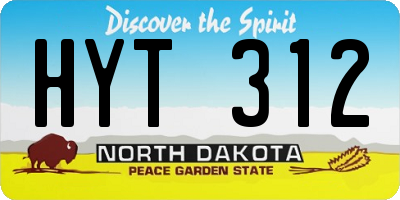 ND license plate HYT312