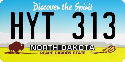 ND license plate HYT313