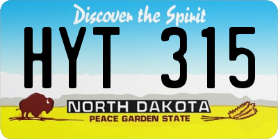 ND license plate HYT315