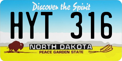 ND license plate HYT316