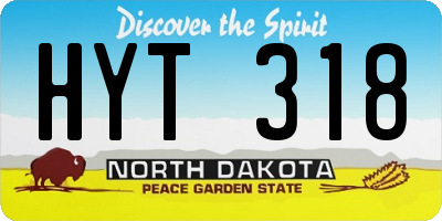 ND license plate HYT318