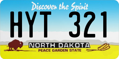 ND license plate HYT321