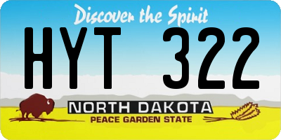 ND license plate HYT322