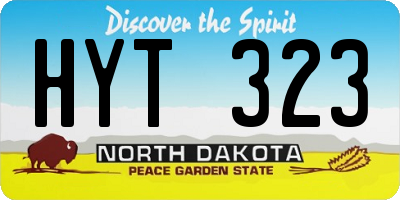ND license plate HYT323