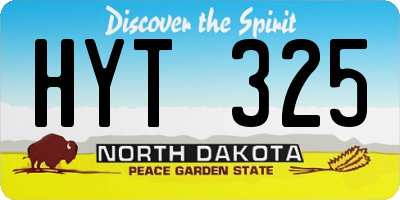 ND license plate HYT325