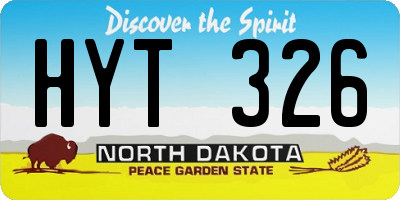 ND license plate HYT326