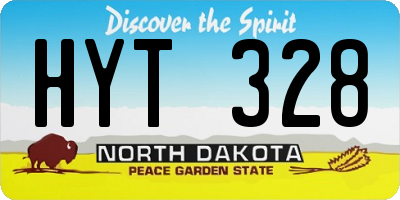 ND license plate HYT328