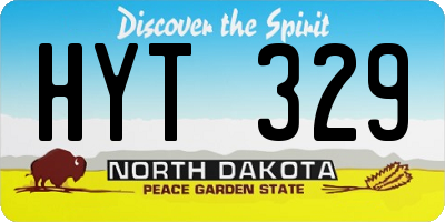 ND license plate HYT329