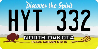 ND license plate HYT332