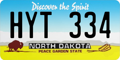 ND license plate HYT334