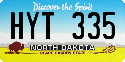ND license plate HYT335