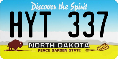 ND license plate HYT337