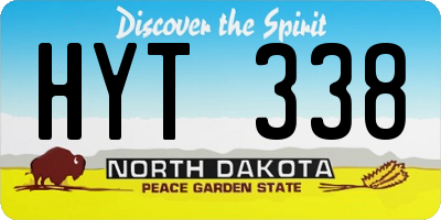 ND license plate HYT338