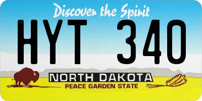 ND license plate HYT340