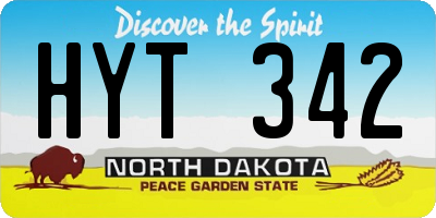 ND license plate HYT342