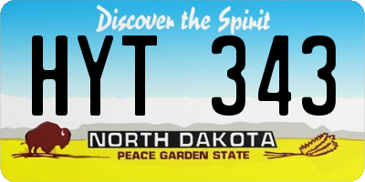 ND license plate HYT343