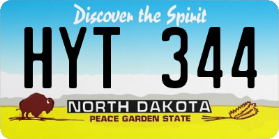 ND license plate HYT344