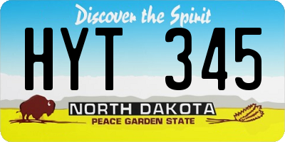ND license plate HYT345