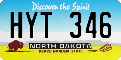 ND license plate HYT346