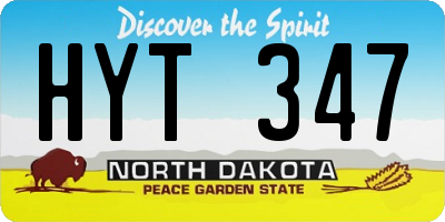 ND license plate HYT347