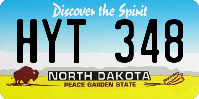 ND license plate HYT348