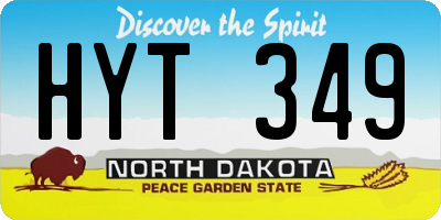 ND license plate HYT349