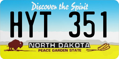 ND license plate HYT351