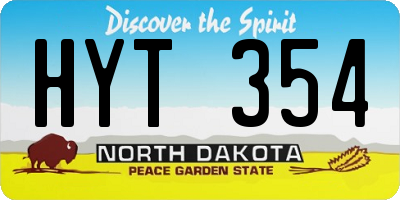 ND license plate HYT354